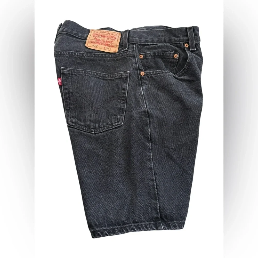VTG Levi’s 505 Relaxed Fit Mens Jean Jorts Shorts Black Size 31X8” 100% Cotton